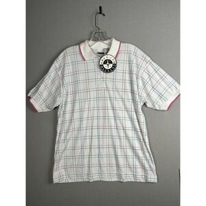 American Weekend Women's Shirt Medium White Polo Short Sleeves Collar 3115